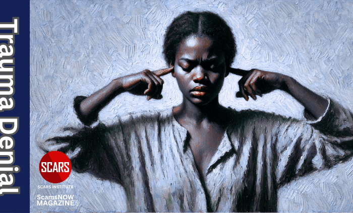 Why Trauma Denial After a Scam Hurts You and How to Face It Safely - 2025 - on SCARS Institute ScamsNOW.com - The Magazine of Scams, Scam Victims, and Scam Psychology