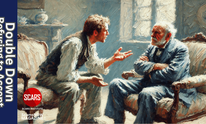 Why Do Some Scam Victims 'Double Down' Instead of Accepting the Truth that They have Been Scammed - 2025 - on SCARS Institute ScamsNOW.com - The Magazine of Scams, Scam Victims, and Scam Psychology
