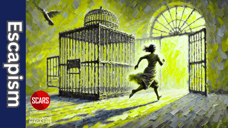 Escapism, Reality Shifting, and Denial - Escaping the Pain - 2025 - on SCARS Institute ScamsNOW.com - The Magazine of Scams, Scam Victims, and Scam Psychology