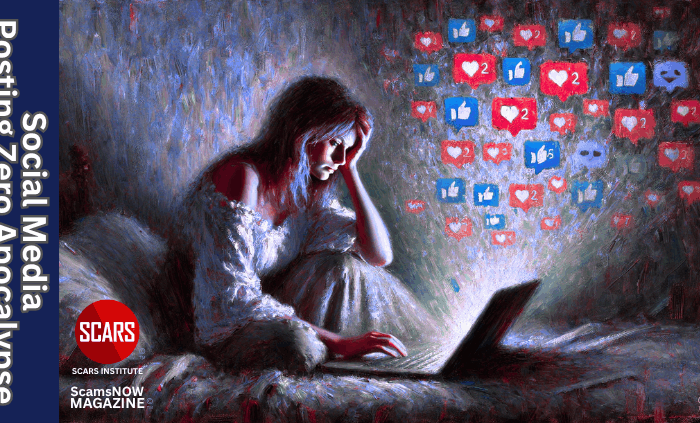 The Social Media 'Posting Zero' Apocalypse - The End of Posting and Commenting Online - 2025 - on SCARS Institute ScamsNOW.com - The Magazine of Scams, Scam Victims, and Scam Psychology
