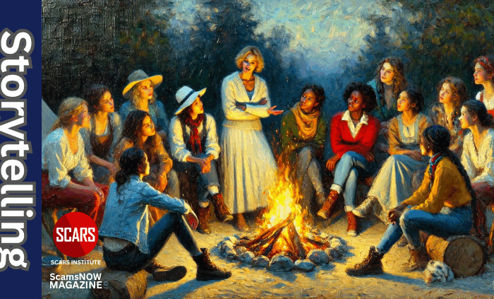 Transform Your Survivor's Stories into an Epic Campfire Saga - 2025 - on SCARS Institute ScamsNOW.com - The Magazine of Scams, Scam Victims, and Scam Psychology