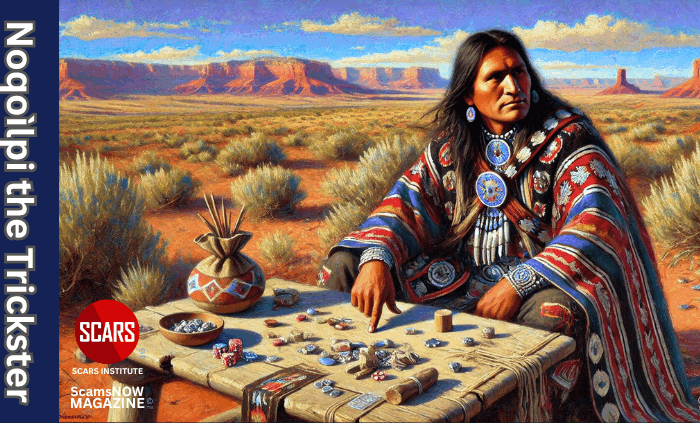 Noqoìlpi, the Navajo (Diné) Trickster - Mythology of Scams - 2025 - on SCARS Institute ScamsNOW.com - The Magazine of Scams, Scam Victims, and Scam Psychology