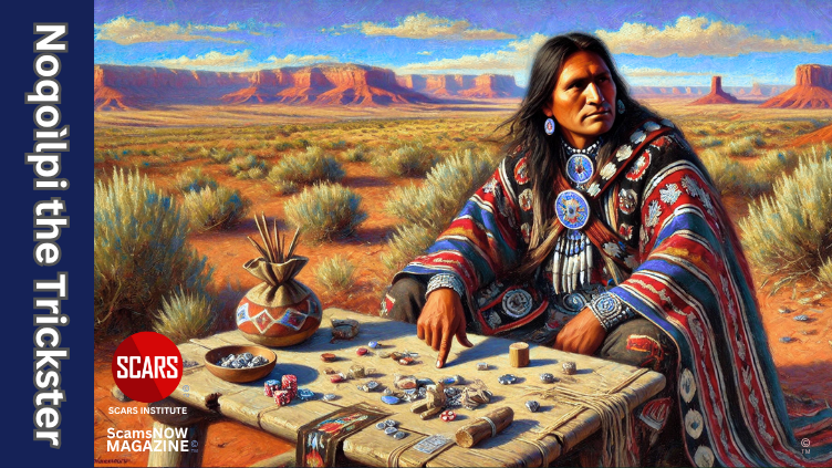 Noqoìlpi, the Navajo (Diné) Trickster - Mythology of Scams - 2025 - on SCARS Institute ScamsNOW.com - The Magazine of Scams, Scam Victims, and Scam Psychology