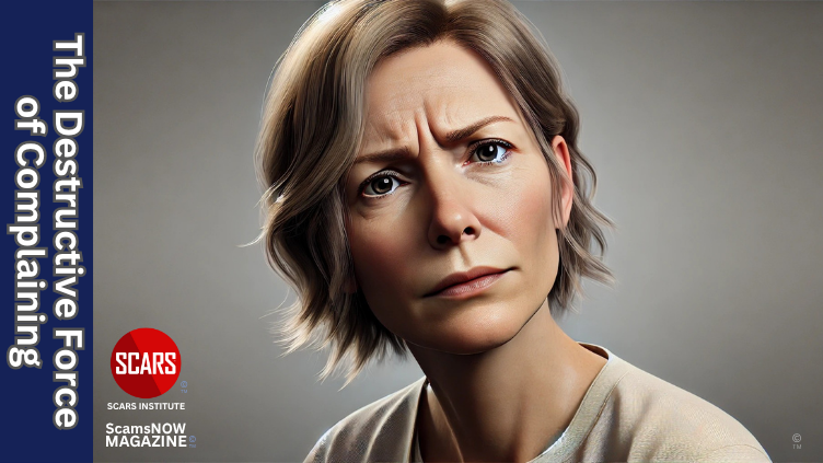 The Destructive Force of Complaining for Scam Survivors - 2025 - on SCARS Institute ScamsNOW.com - The Magazine of Scams, Scam Victims, and Scam Psychology