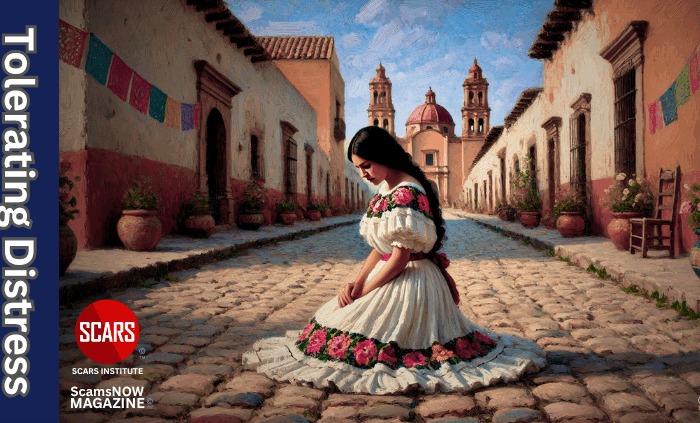 Tolerating Distress for Scam Victims - 2025 - on SCARS Institute ScamsNOW.com - The Magazine of Scams, Scam Victims, and Scam Psychology