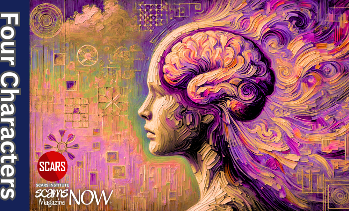 The Four Character Model by Dr. Jill Bolte Taylor - 2025 17 The Four Character Model by Dr. Jill Bolte Taylor - 2025 - on SCARS Institute ScamsNOW.com - The Magazine of Scams, Scam Victims, and Scam Psychology