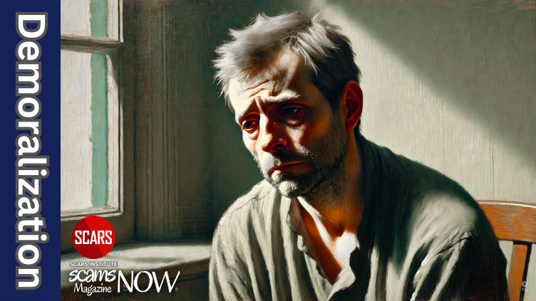 Demoralization in Scam Victims - 2026 - on SCARS Institute ScamsNOW.com - The Magazine of Scams, Scam Victims, and Scam Psychology