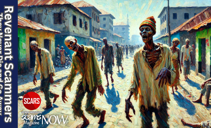 The Revenant Scammers - Why Scammers Refuse to Stay Dead - 2026 - on SCARS Institute ScamsNOW.com - The Magazine of Scams, Scam Victims, and Scam Psychology