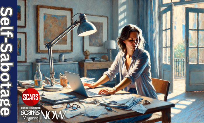 Self-Sabotage and Scam Victims Recovery - 2026 - on SCARS Institute ScamsNOW.com - The Magazine of Scams, Scam Victims, and Scam Psychology