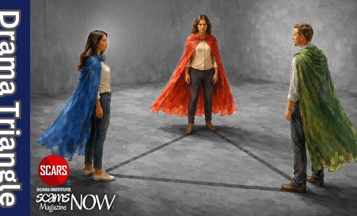 The Karpman Drama Triangle and Scam Victims - 2026 - on SCARS Institute ScamsNOW.com - The Magazine of Scams, Scam Victims, and Scam Psychology